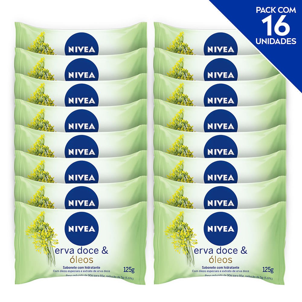 NIVEA Sabonete Erva Doce em Barra 125g - 16 unidades ÚNICO 1