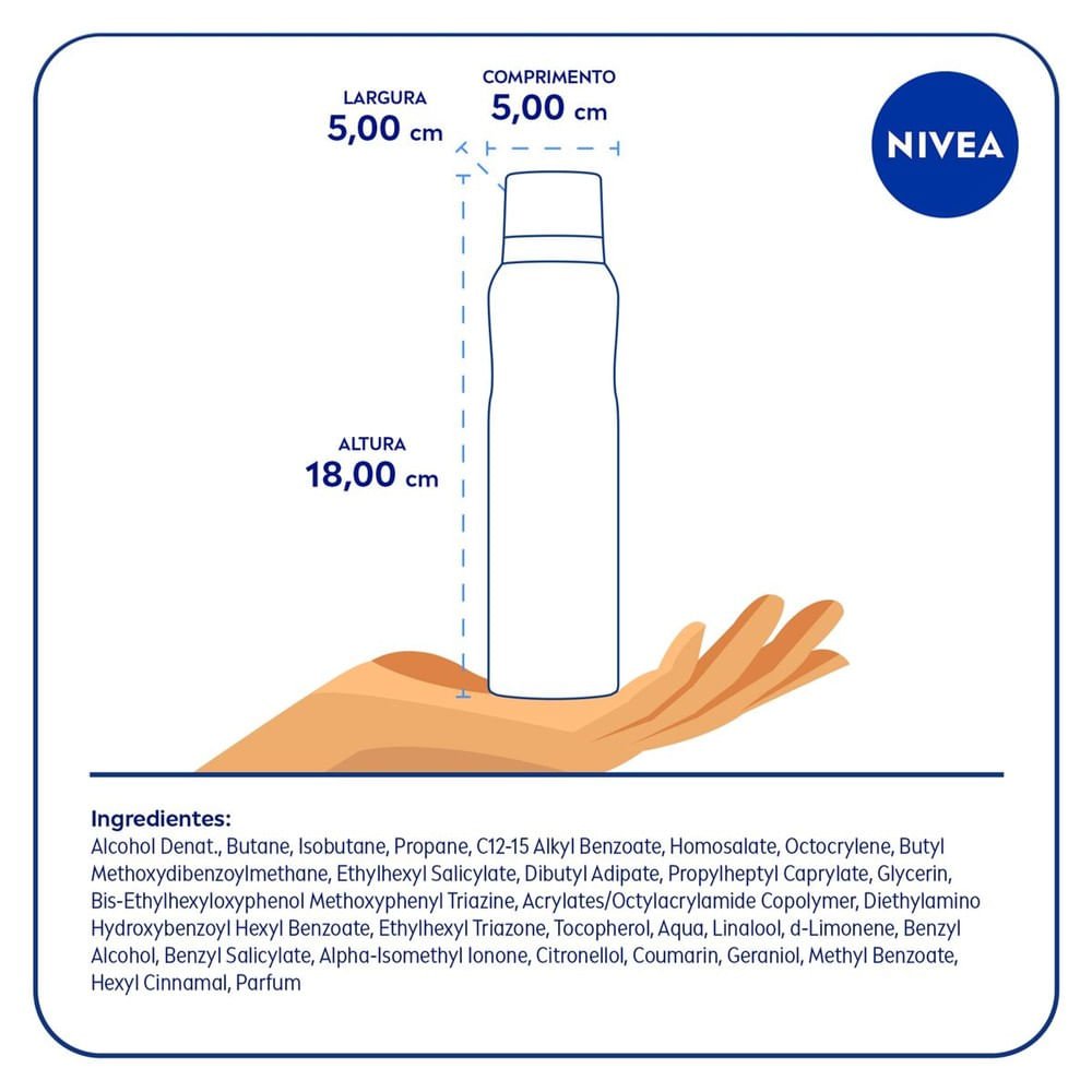 NIVEA SUN Protetor Solar Spray Protect & Toque Seco FPS 50 200ml 200ml 7
