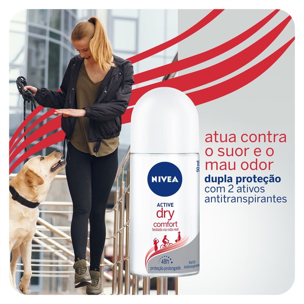 Desodorante Antitranspirante Roll On NIVEA Dry Comfort 50ml - 4 unidades  ÚNICO