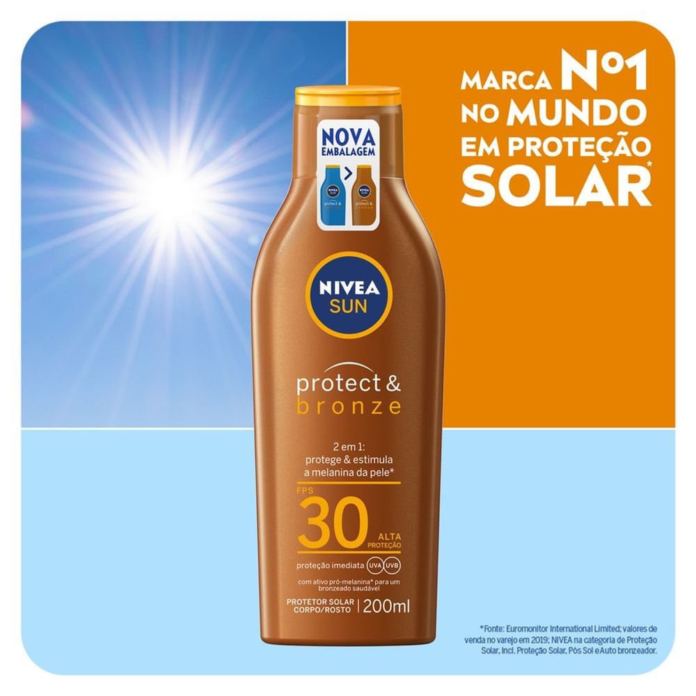 NIVEA SUN Protetor Solar Protect & Bronze FPS30 200ml 200ml 3