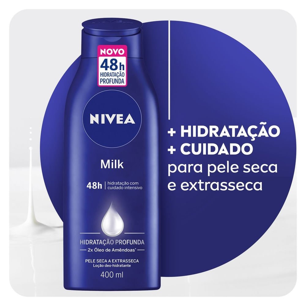 NIVEA Loção Deo-Hidratante Corporal Milk Hidratação Profunda 400ml - 2 unidades 400ml 3