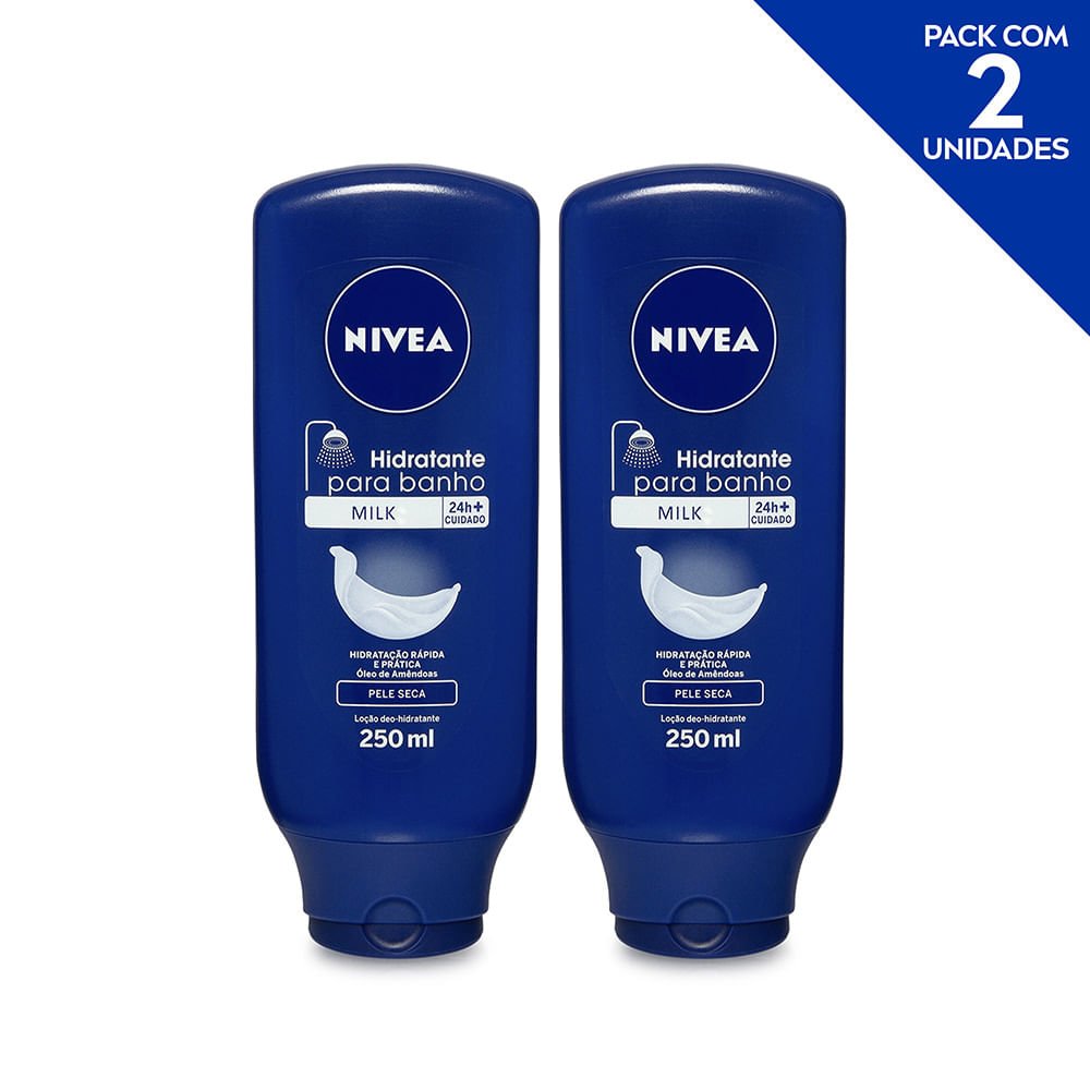 Hidratante Desodorante para Banho NIVEA Milk 250ml - 2 unidades