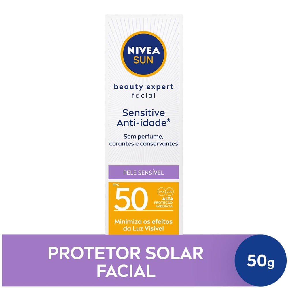 NIVEA SUN Protetor Solar Fac. BE Sensitive FPS 50 50g