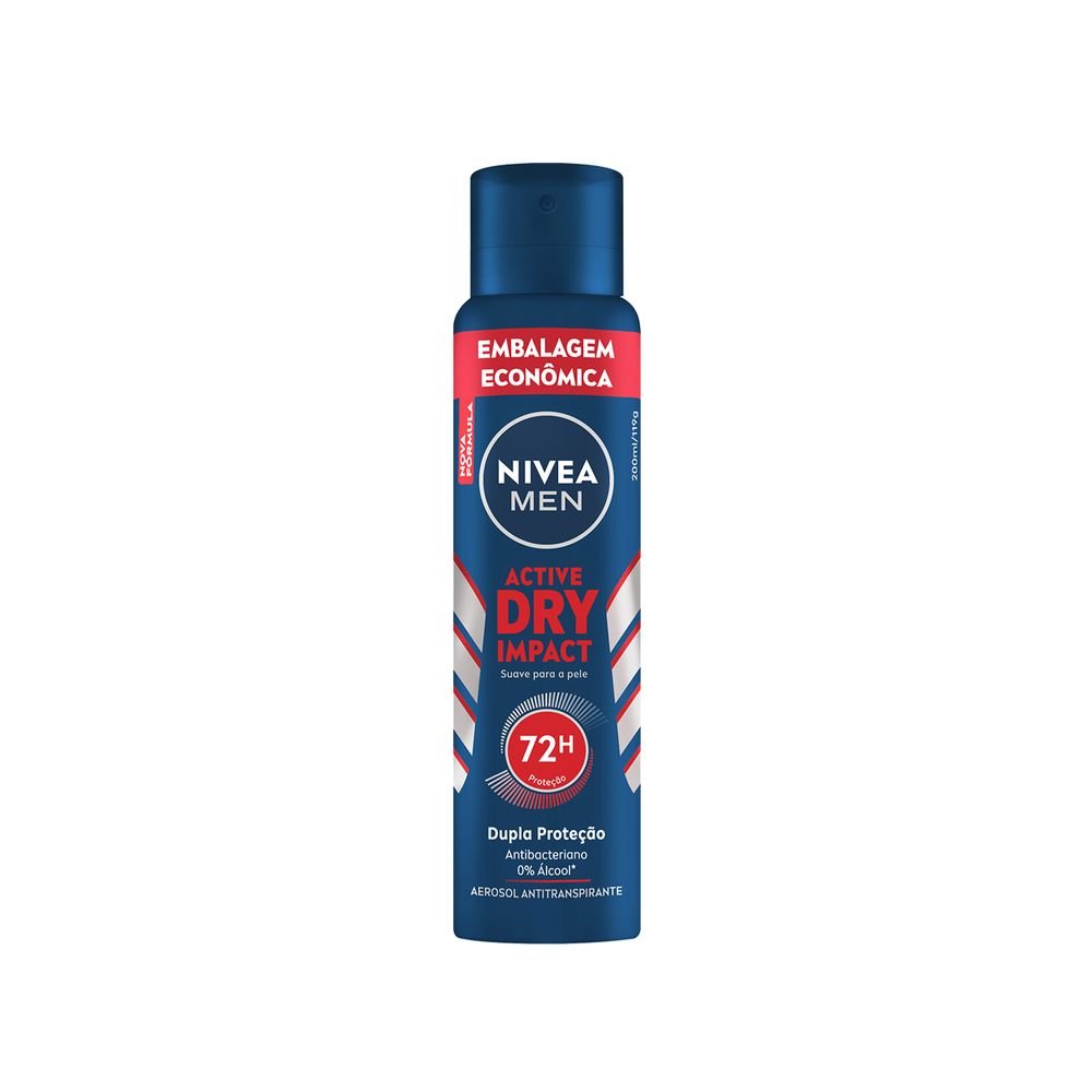 Nivea Men Desodorante Antitranspirante Aerosol Dry Impact 200Ml - 3 Unidades ÚNICO 2