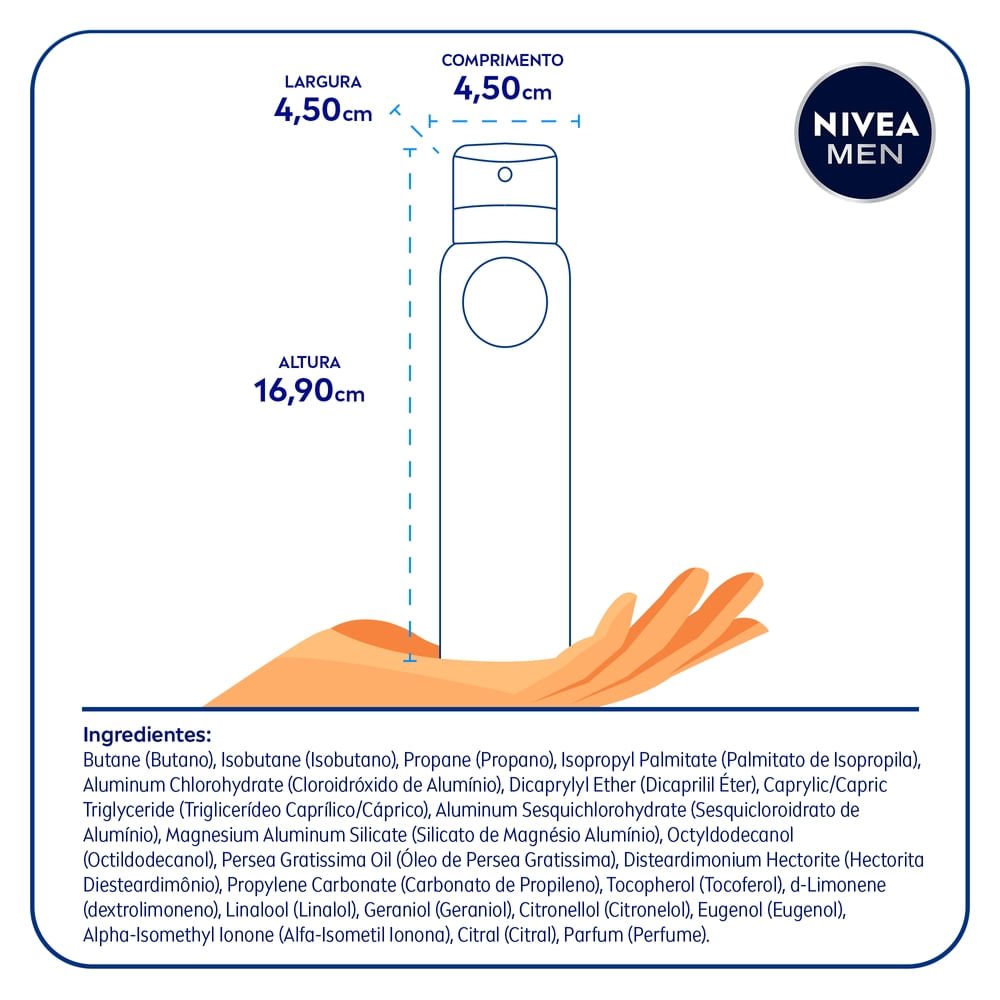 Nivea Men Desodorante Antitranspirante Aerosol Dry Impact 200Ml - 3 Unidades ÚNICO 8