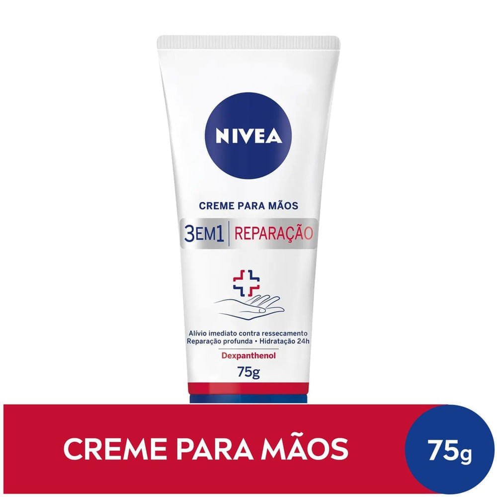 NIVEA Creme Para as Mãos 3 em 1 Reparação com Dexpanthenol 75g 75g 1