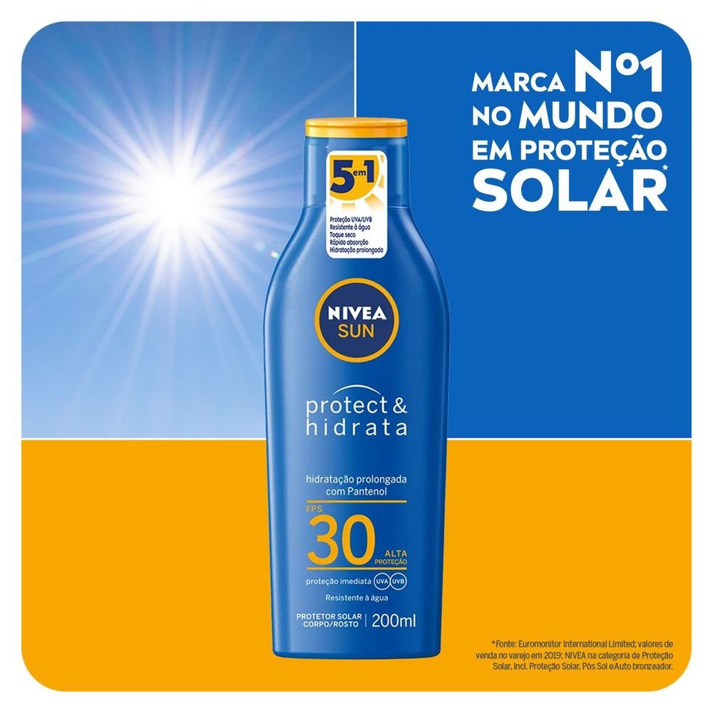 NIVEA SUN KIT PROTETOR SOLAR PROTECT & HIDRATA FPS30 200ML + 125ML ÚNICO 2