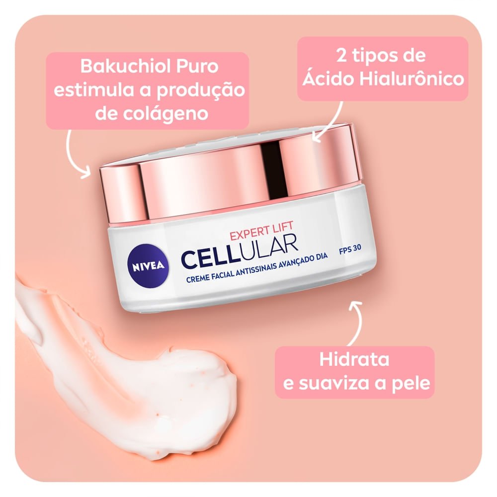 Kit Nivea Cellular Expert Lift Antissinais Dia Fps30 50Ml + Cellular Expert Lift Antissinais Noite 50Ml + Ganhe Necessaire ÚNICO 5