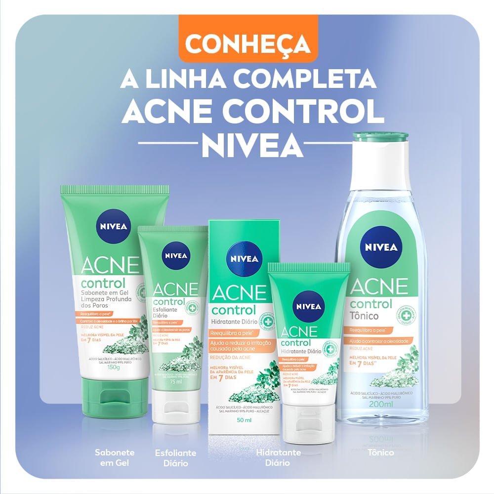 Kit Nivea Controle Da Acne Control. Contém: Sabonete + Tônico + Esfoliante + Hidratante + Ganhe Necessaire ÚNICO 2