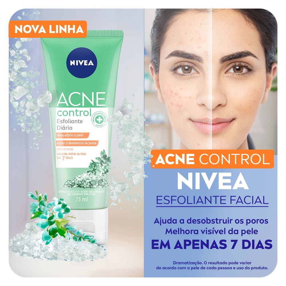 Kit Nivea Controle Da Acne Control. Contém: Sabonete + Tônico + Esfoliante + Hidratante + Ganhe Necessaire ÚNICO 3