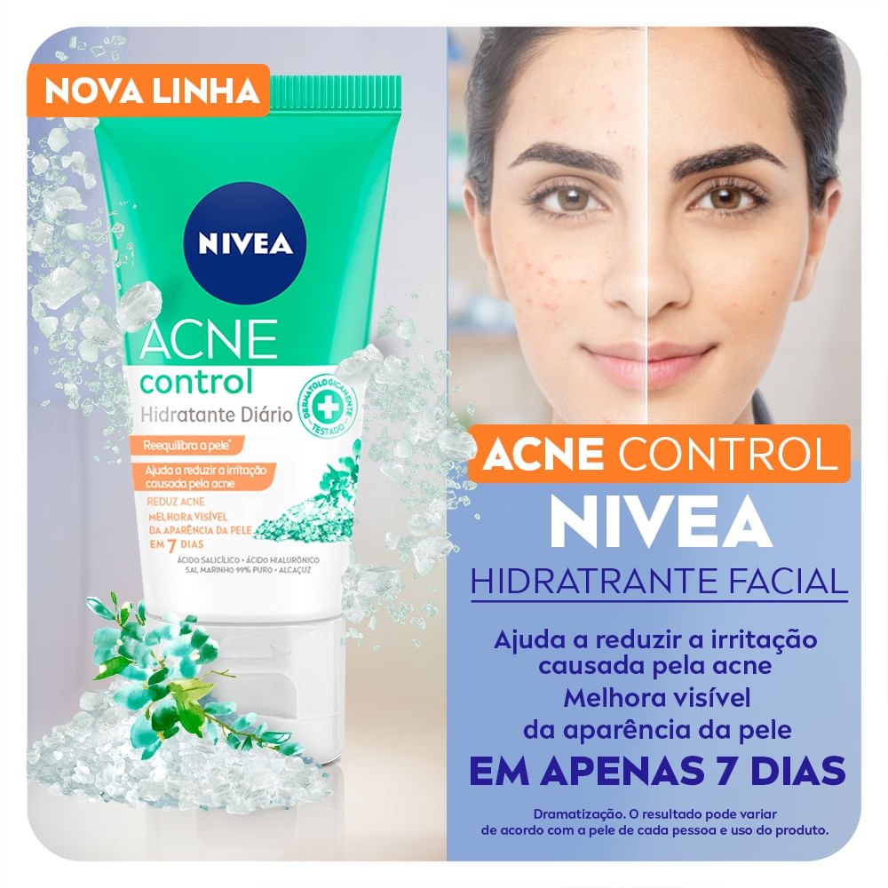 Kit Nivea Controle Da Acne Control. Contém: Sabonete + Tônico + Esfoliante + Hidratante + Ganhe Necessaire ÚNICO 4
