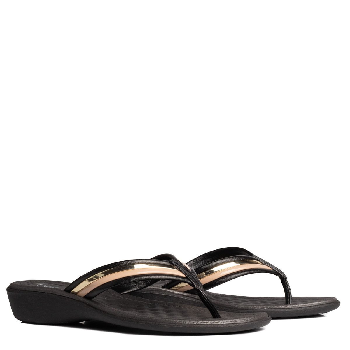 Chinelo Feminino Beira Rio Rasteira Preto Preto 2