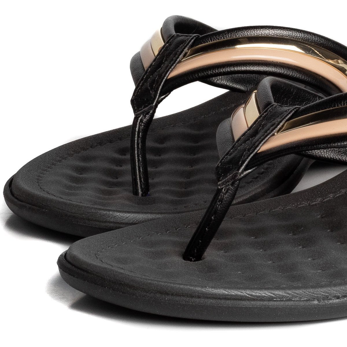 Chinelo Feminino Beira Rio Rasteira Preto Preto 5