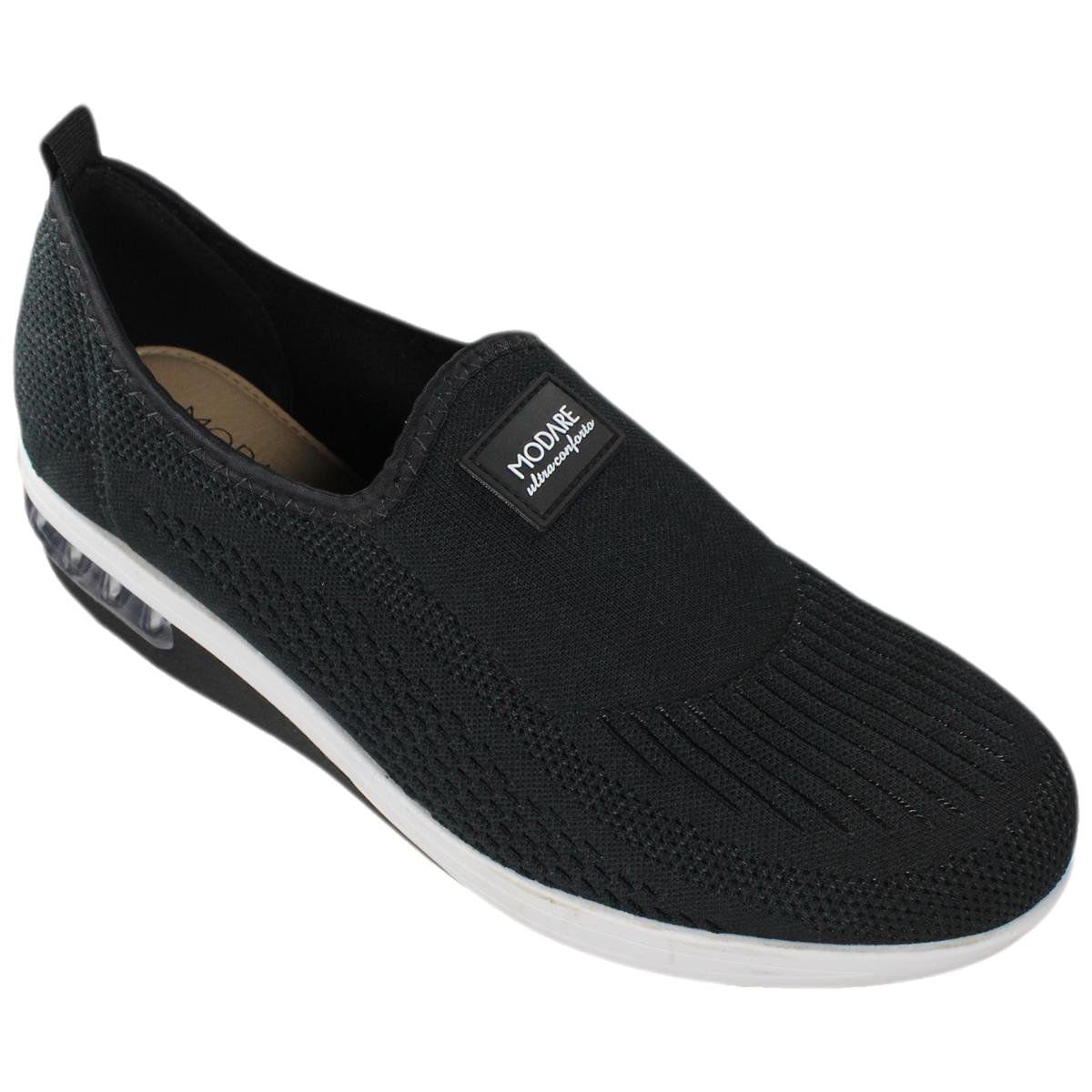 Tênis Feminino Modare Slip On Linho Preto Preto 2