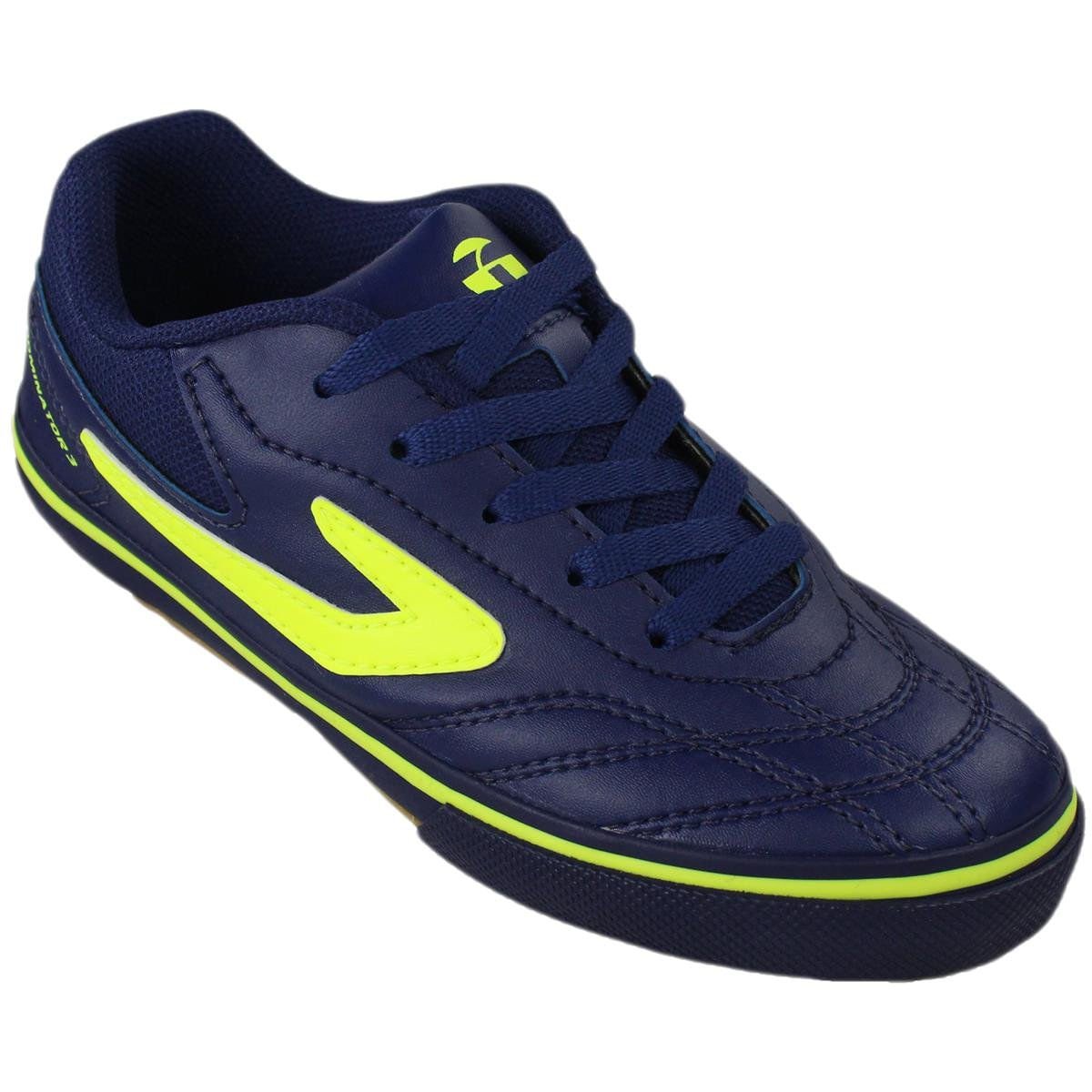 Chuteira Futsal Infantil Topper Dominator III JR Marinho Azul 2