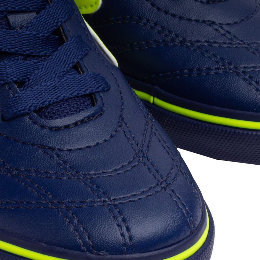 Chuteira Futsal Infantil Topper Dominator III JR Marinho Azul Marinho/Verde 5