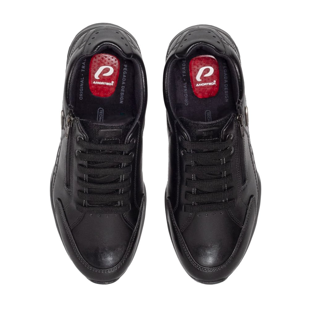 Sapatênis Masculino Pegada Casual Preto Preto 4