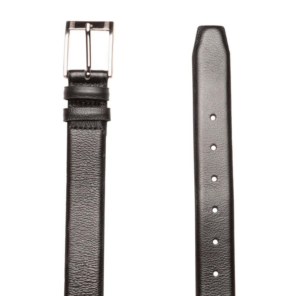 Cinto Masculino Fasolo em Couro Social Preto Preto 2