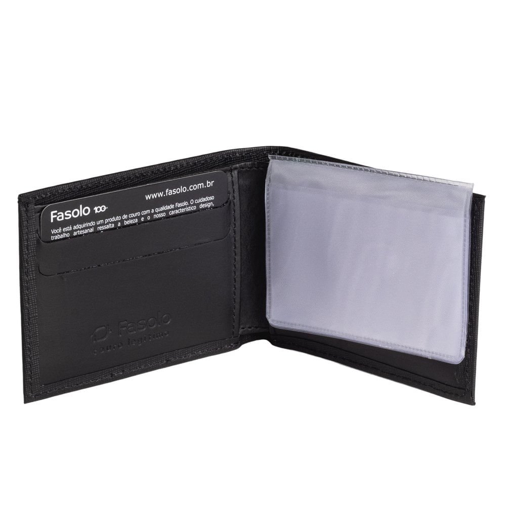 Carteira Masculina Fasolo em Couro K740076 Preto Preto 2
