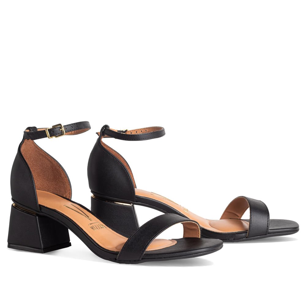 Sandália Feminina Vizzano Salto Bloco Preto Preto 2