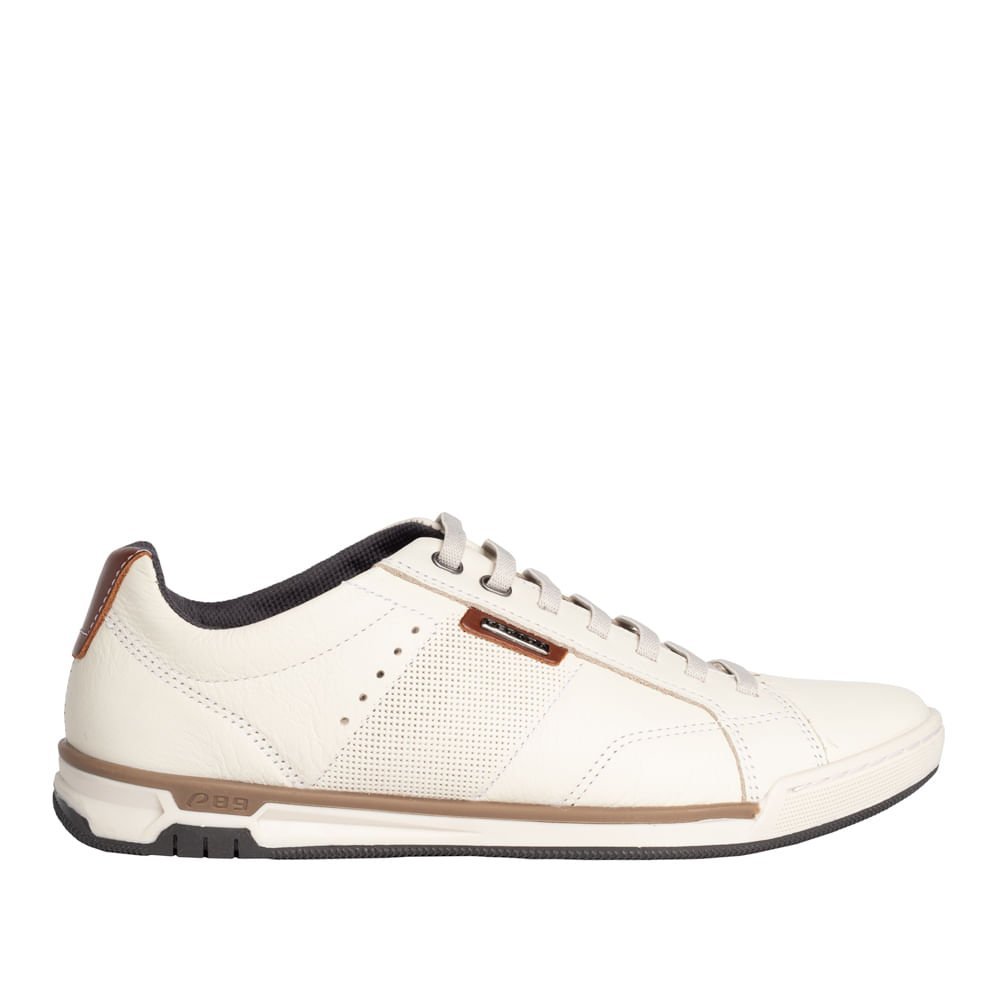 Sapatênis Masculino Pegada Couro Daily Off White Bege 5