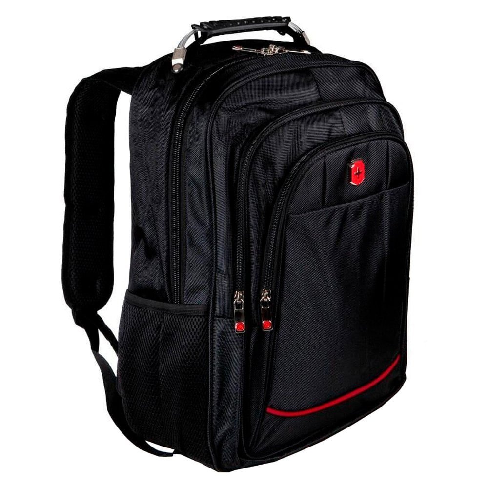 Mochila Executiva Swissland para Notebook Preto/vermelho Preto 2