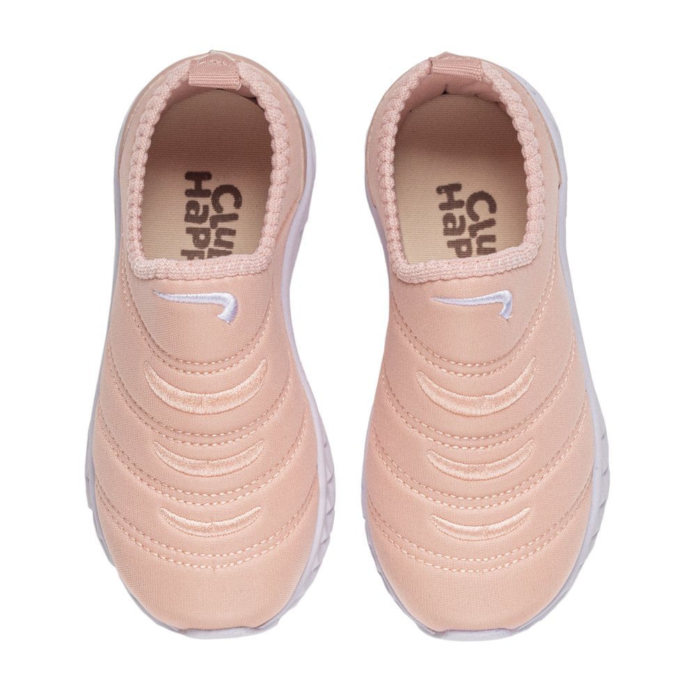 Tênis Infantil Club Happy Calce Fácil Menina Nude Rosa 3