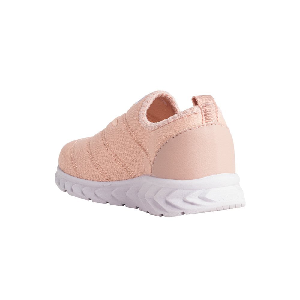 Tênis Infantil Club Happy Calce Fácil Menina Nude Rosa 2