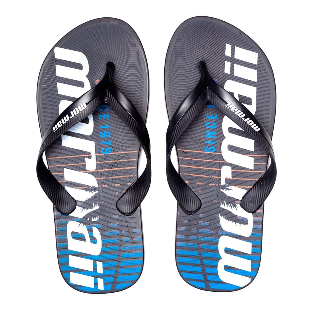 Chinelo Masculino Grendene Mormaii Tropical Graphics Preto/azul