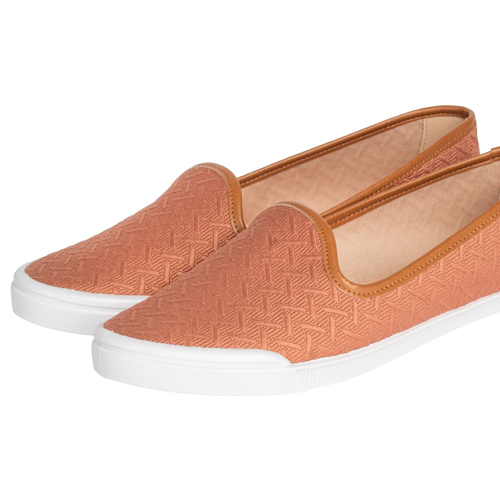 Sapatilha Feminina Moleca com Textura Caramelo Laranja 4