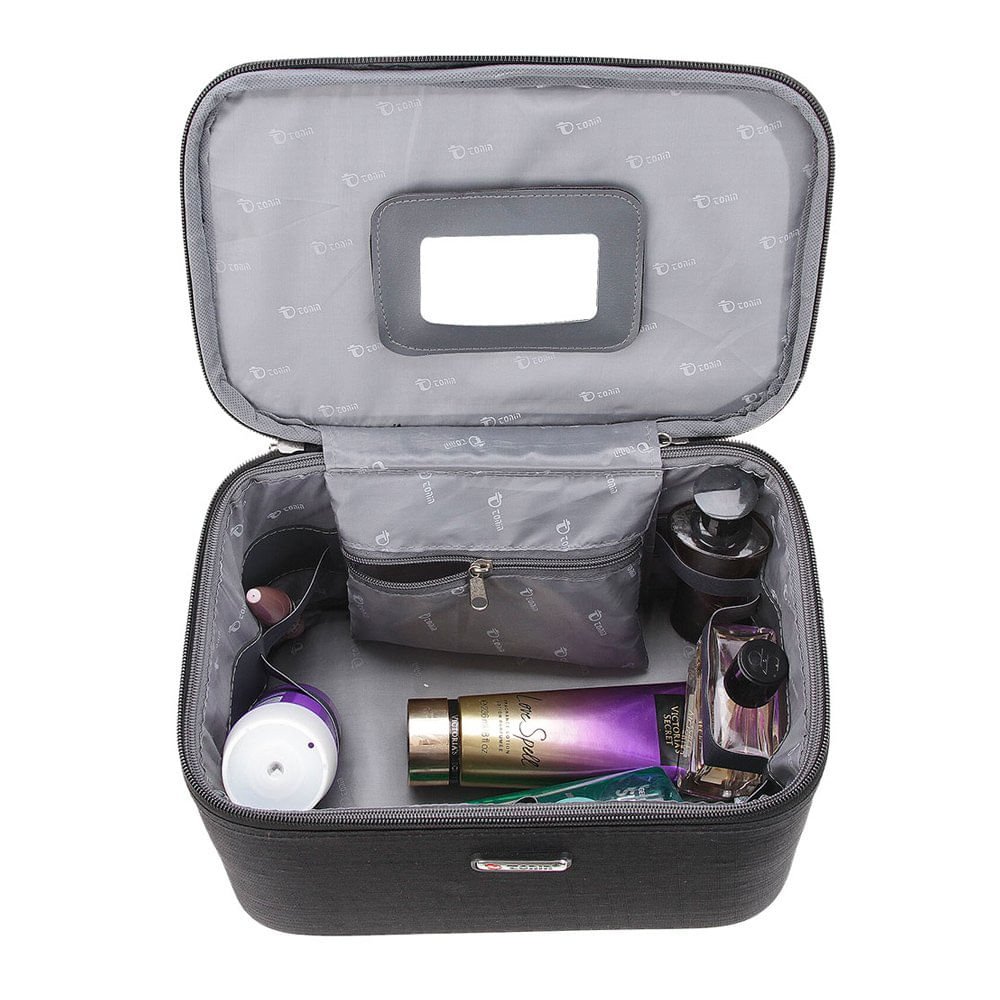 Frasqueira de Viagem Tonin em Tecido Preto Preto 4