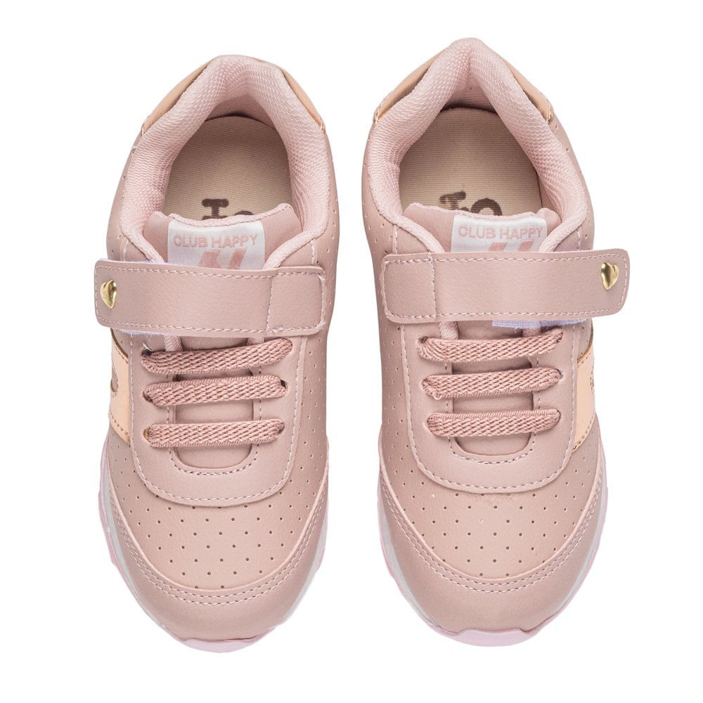 Tênis Infantil Club Happy Galaxy Menina Nude Rosa 3