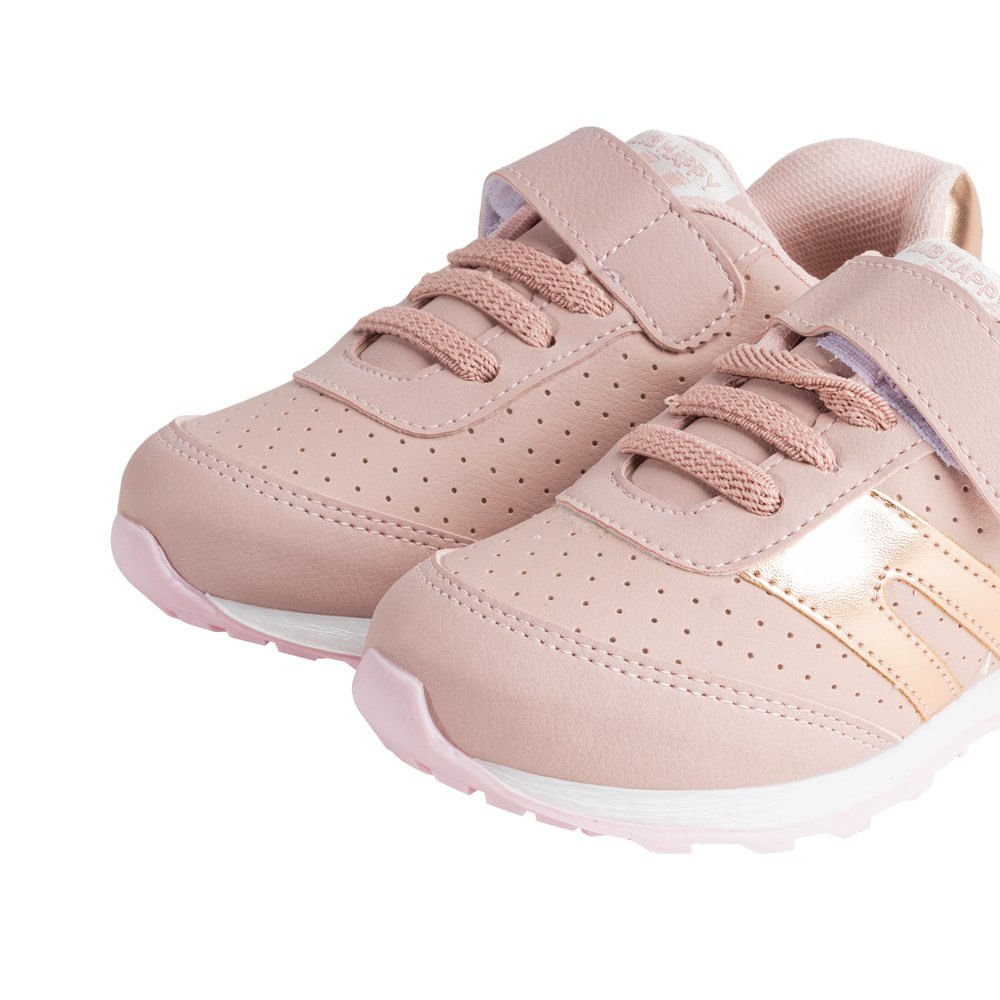 Tênis Infantil Club Happy Galaxy Menina Nude Rosa 4