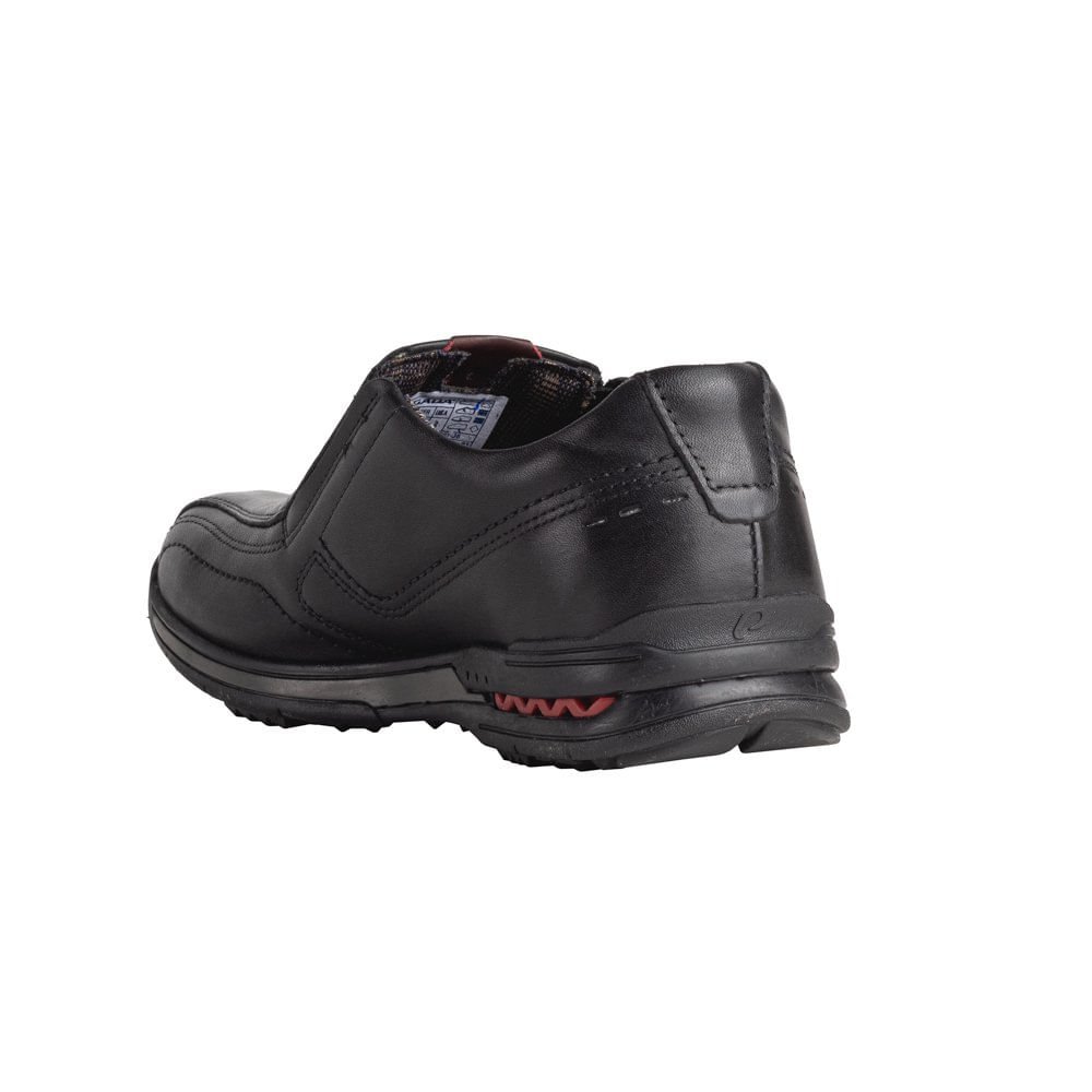 Sapatênis Masculino Pegada em Couro Preto Preto 2