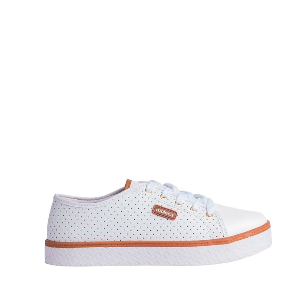 Tênis Feminino Moleca com Microperfuros Branco Branco 5