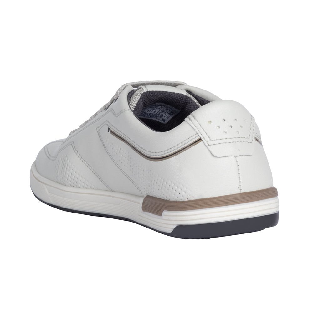 Sapatênis Masculino Pegada Apollo em Microfibra Fibertech Branco Cinza 2