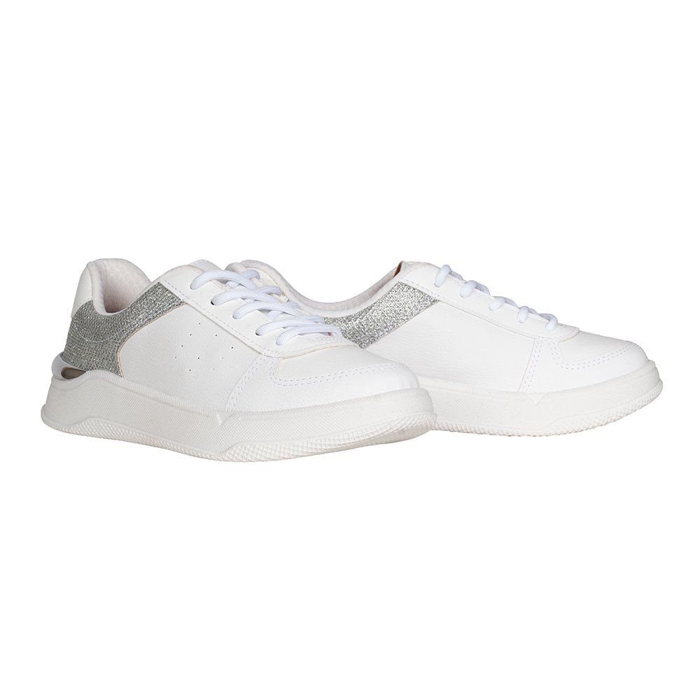 Tênis Feminino Beira Rio Glam Branco/prata Branco 1