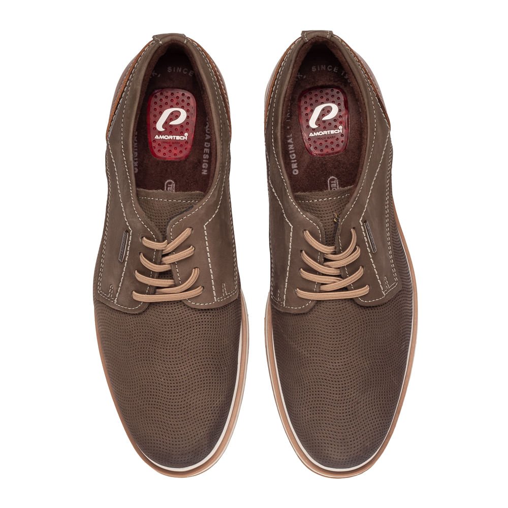 Sapato Social Masculino Pegada Buck em Couro Marrom Claro Marrom 3