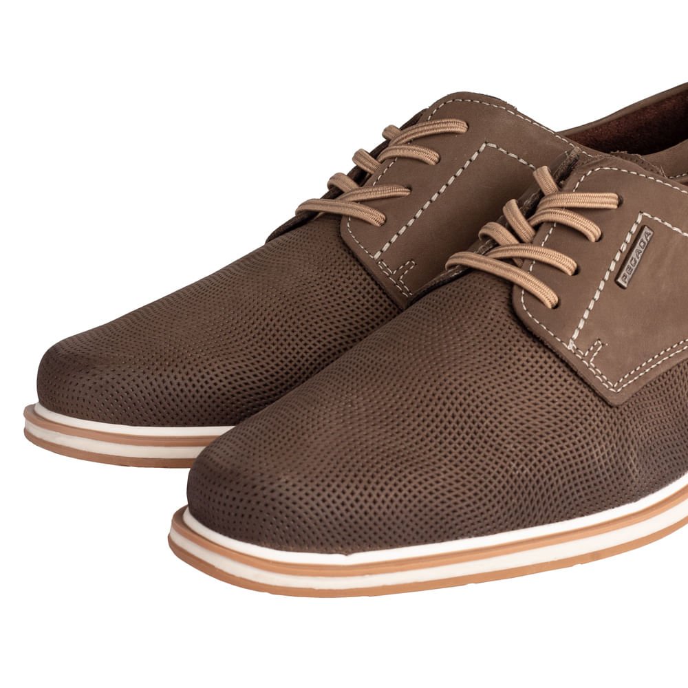 Sapato Social Masculino Pegada Buck em Couro Marrom Claro Marrom 4