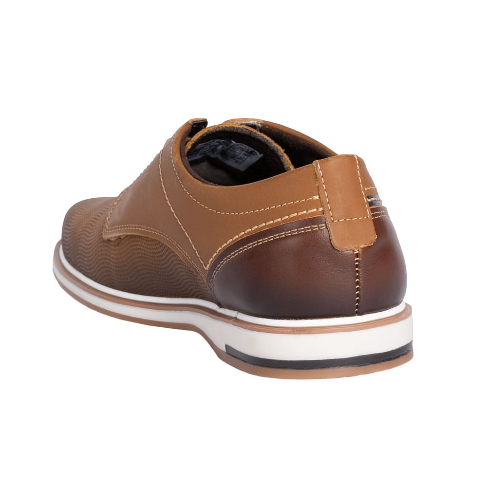 Sapato Social Masculino Pegada Buck em Couro Caramelo Marrom 2