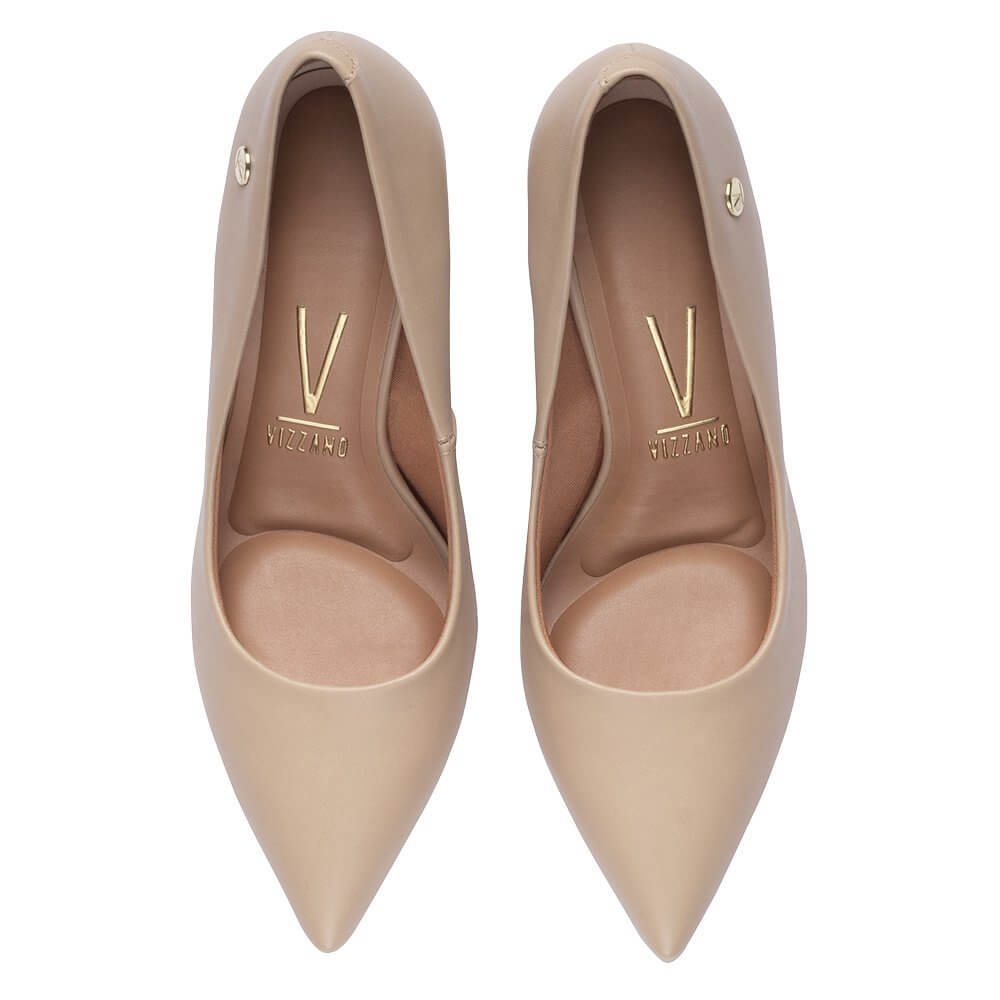 Sapato Feminino Vizzano Salto Bloco Alto Bege Bege 3