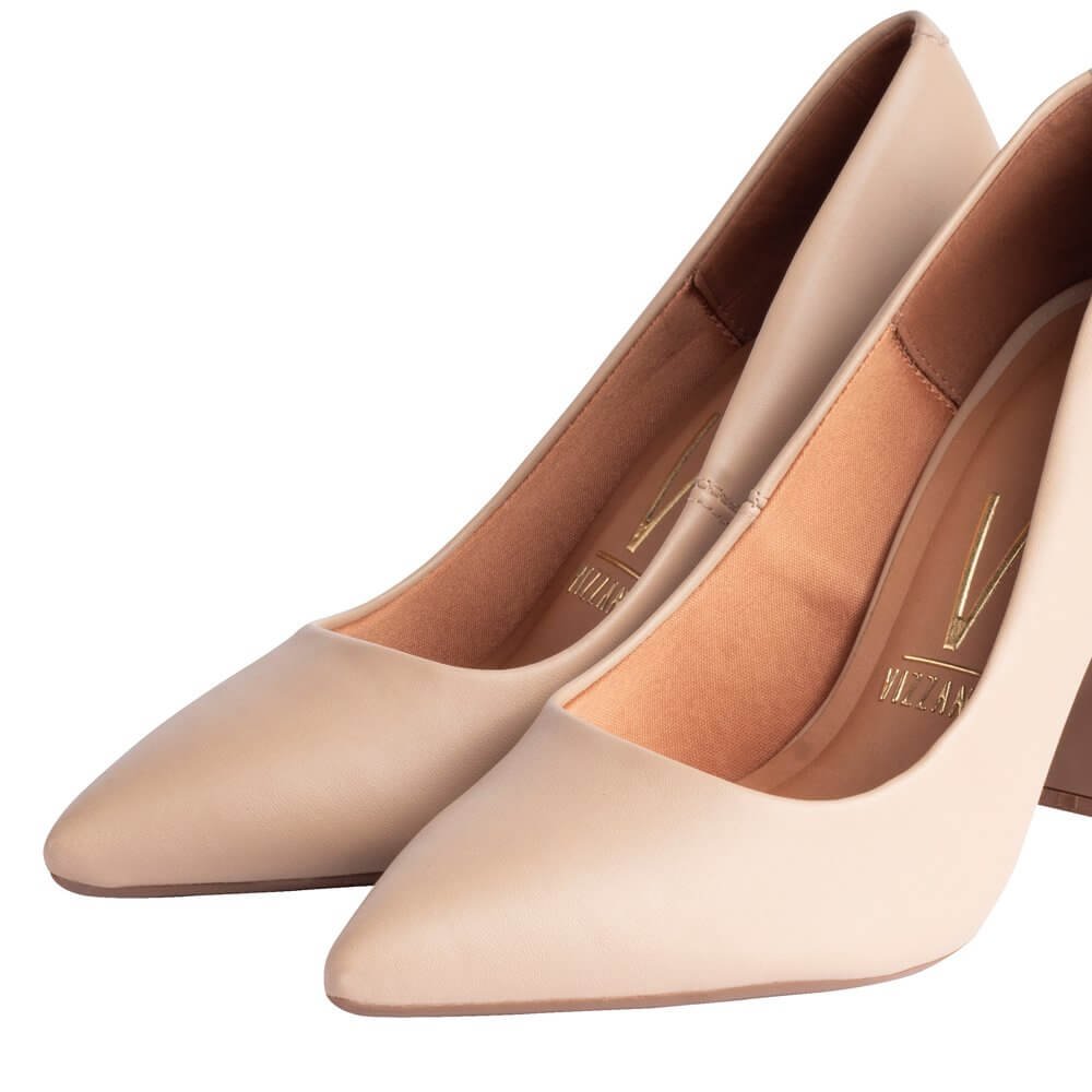 Sapato Feminino Vizzano Salto Bloco Alto Bege Bege 4