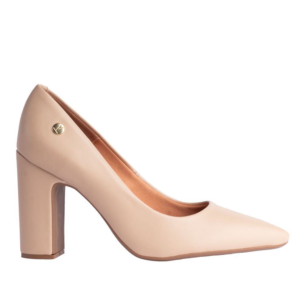 Sapato Feminino Vizzano Salto Bloco Alto Bege Bege 5
