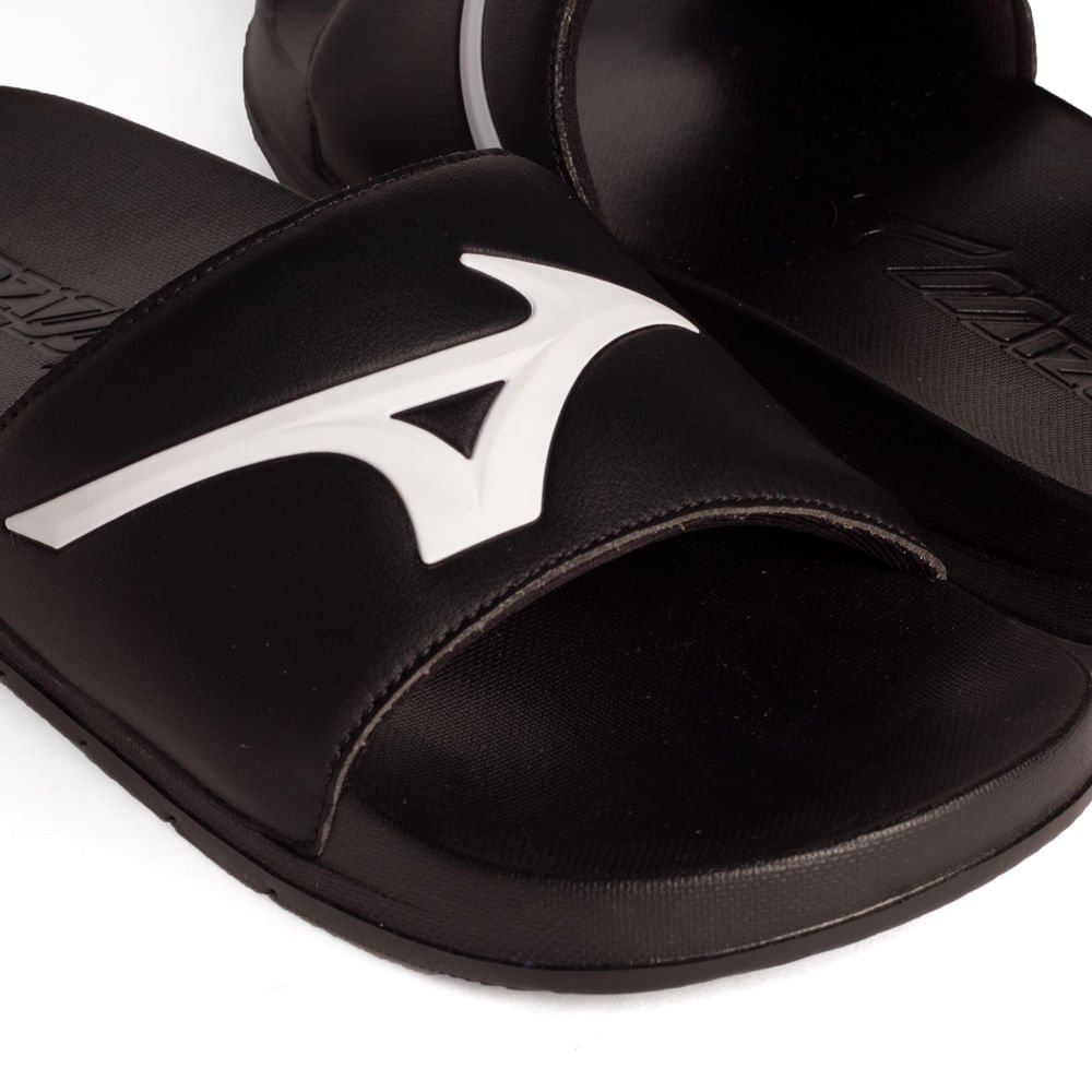 Chinelo Unissex Mizuno Slide Basic Preto e Branco Preto/Branco 4