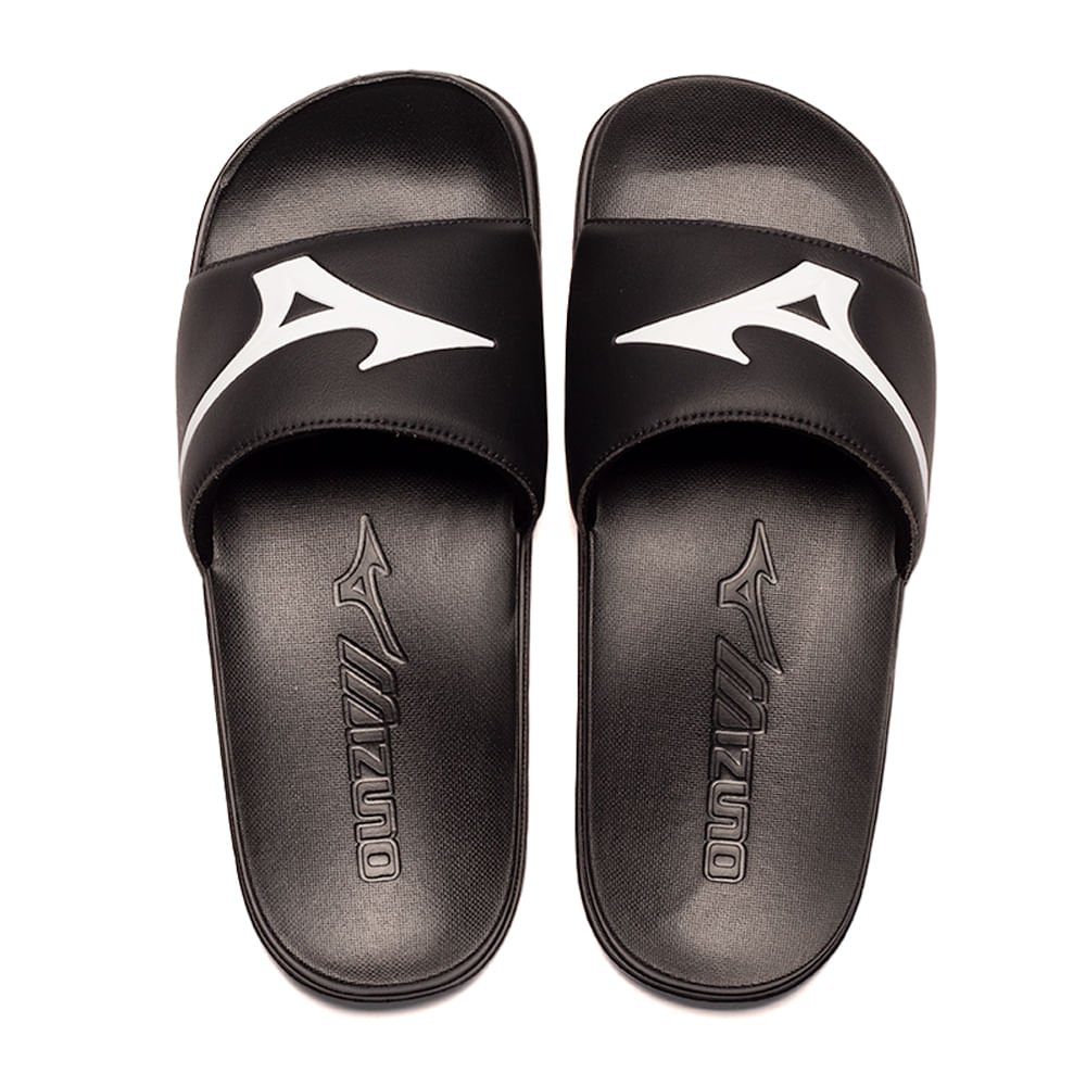 Chinelo Unissex Mizuno Slide Basic Preto e Branco