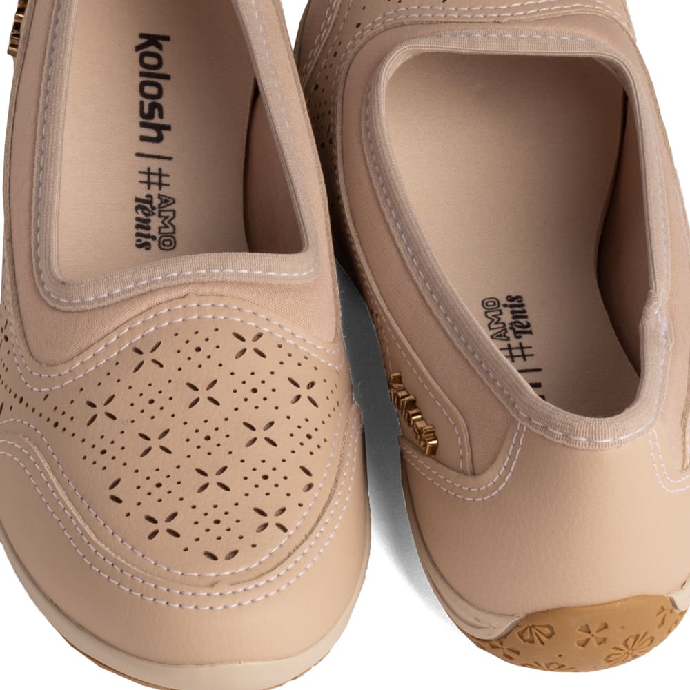 Tênis Kolosh Hades chiato de Calce Fácil Bege Bege 5