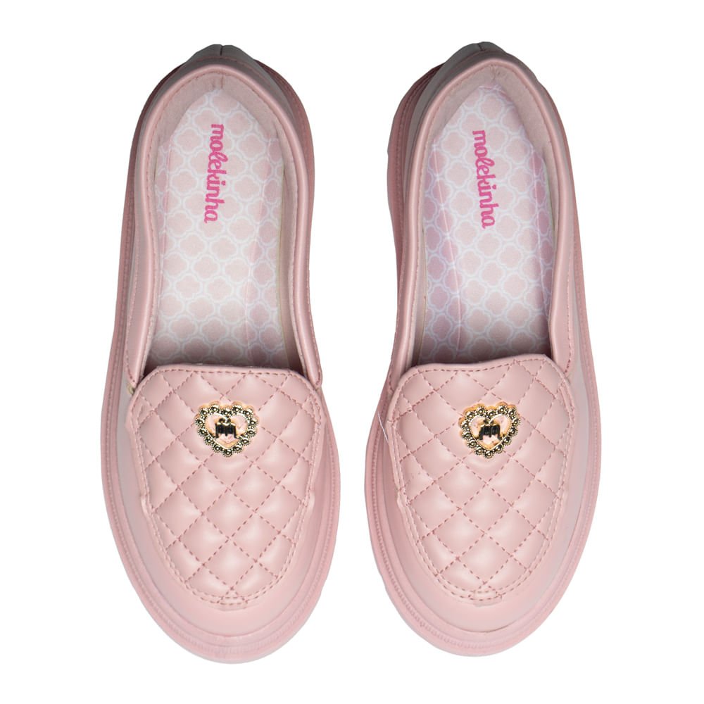 Mocassim Infantil Molekinha Matelassê Rosa Rosa 4
