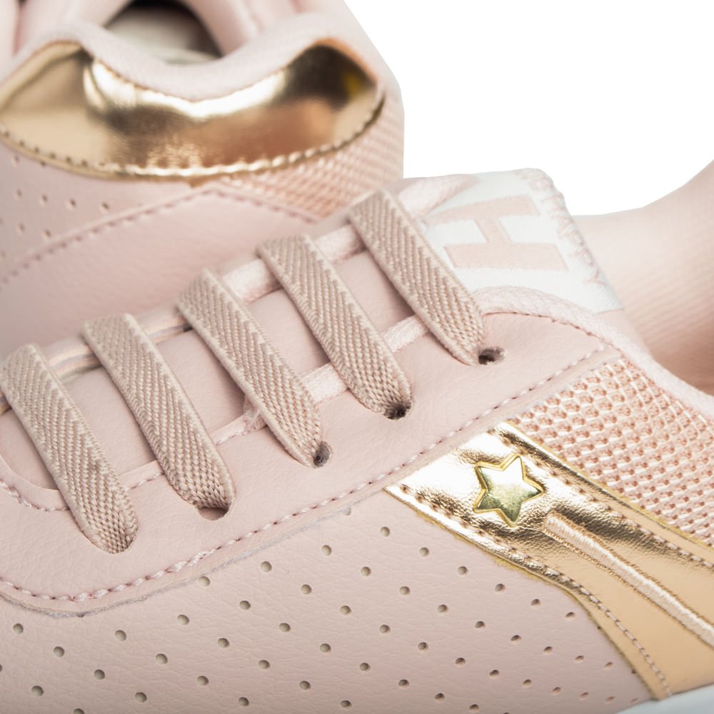 Tênis Infantil Club Happy com Detalhe Metalizado Rosa Rosa 5