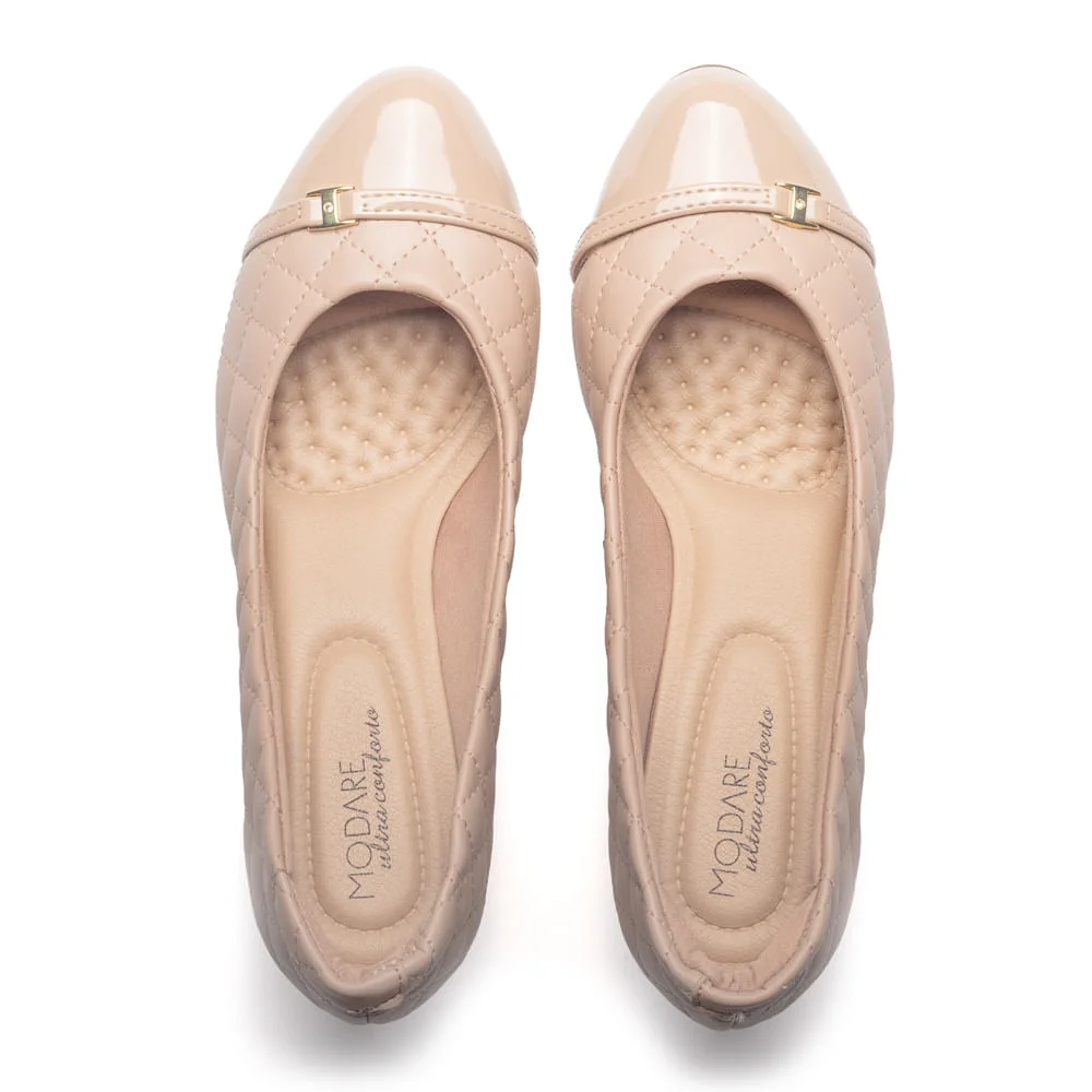 Sapato Feminino Modare Napa Pele Strech Bege Bege 4