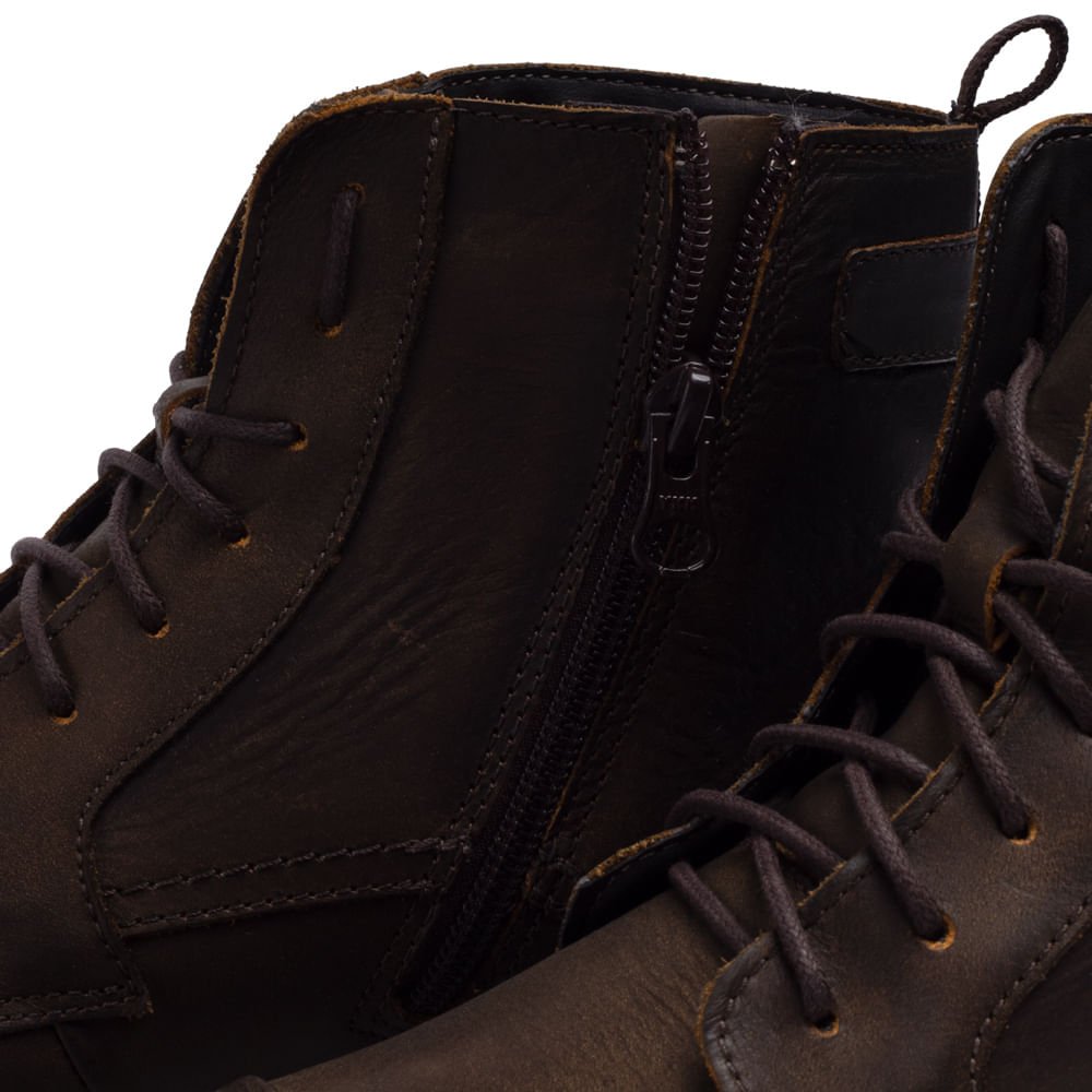 Bota Masculina Democrata Garage Astro Marrom Escuro Marrom Escuro 5